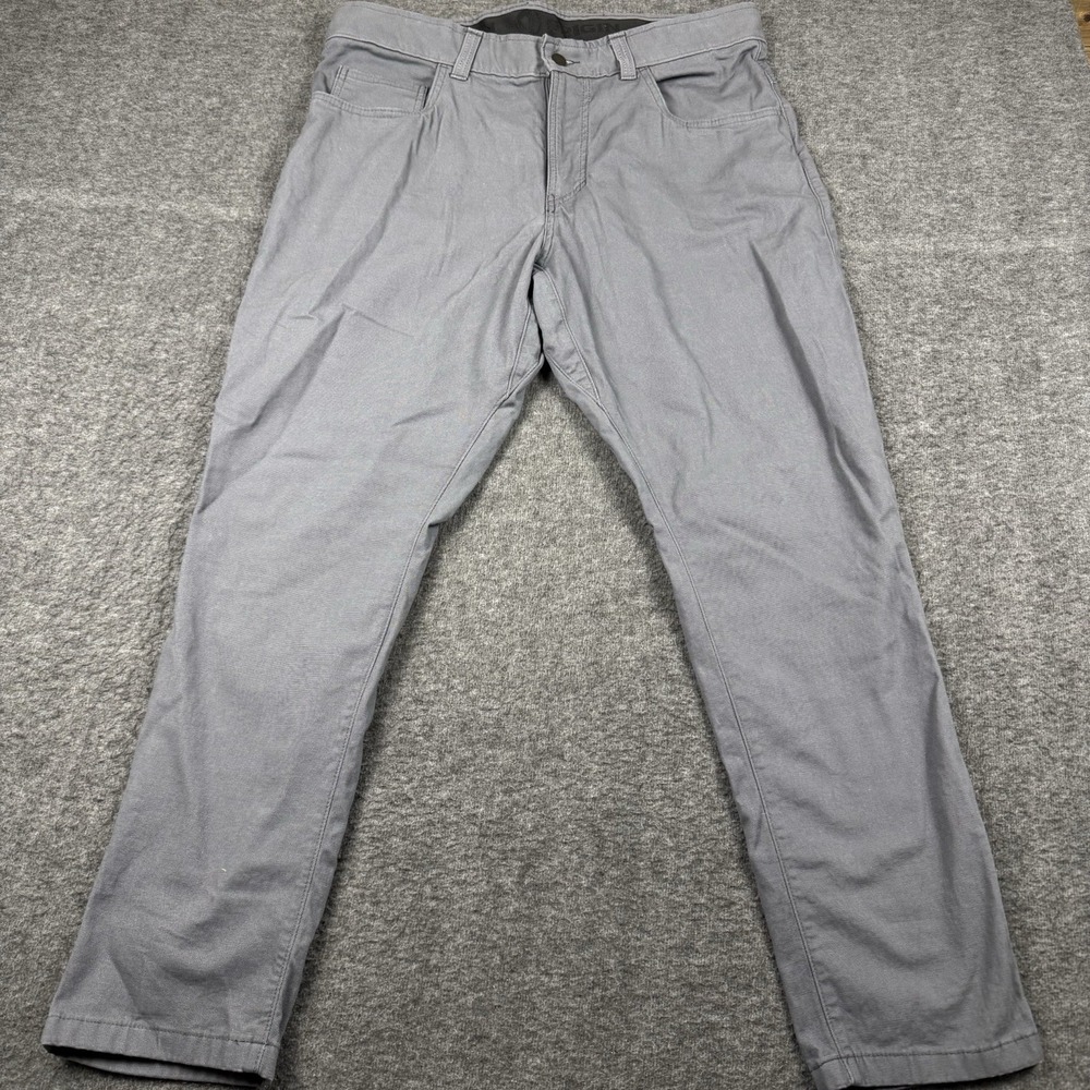 Origin USA Pants Mens 36x30 MOAB Gray Stretch Cotton Canvas Camp Hike Work Taper